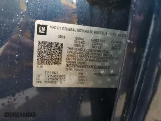 2019 GMC Sierra 1500 AT4 with VIN 3GTP9EEDXKG308417, listed as a Copart auction lot 51839645 with 76,897 mi miles and Salvage Title. Bid and sale history available at carsss.com. Image 12.