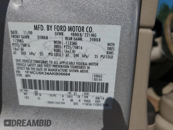 2010 Ford Escape Hybrid z VIN 1FMCU5K34AKB06684, wystawiony jako Copart lot #46693535 z przebiegiem 192 196 mil mil oraz Szkoda całkowita • Salvage title. Historia ofert i sprzedaży dostępna na DreamBid. Obrazek 12.