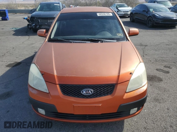 2009 Kia Rio SX with VIN KNADE223496514284, listed as a Copart auction lot 48550105 with 114,411 mi miles and Salvage Title. Bid and sale history available at carsss.com. Image 5.