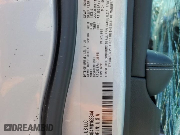 2021 Jeep Grand Cherokee Limited с VIN 1C4RJKBG4M8162344, выставлен на аукционе Copart как лот 55282015 с пробегом 40 263 миль миль и Списание • Salvage title. История ставок и продаж доступна на DreamBid. Изображение 13.
