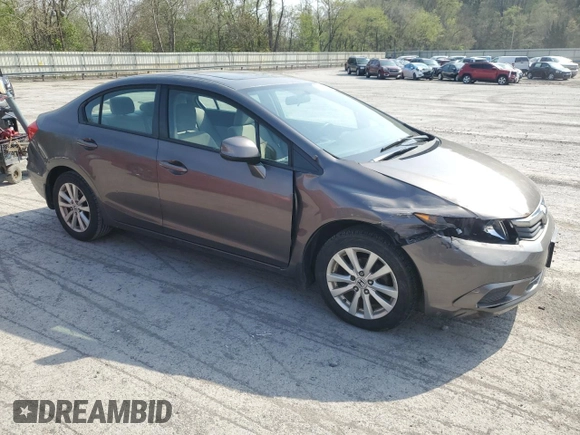2012 Honda Civic EX with VIN 19XFB2F84CE323959, listed as a Copart auction lot 54583645 with 199,528 mi miles and Salvage Title. Bid and sale history available at DreamBid. Image 4.