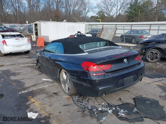 2012 BMW 6 Series 640i with VIN WBALW7C52CC618691, listed as a IAAI auction lot 41305802 with 1 mi miles. Bid and sale history available at carsss.com. Image 3.