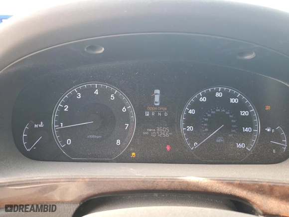 2012 Hyundai Equus Signature with VIN KMHGH4JH8CU056196, listed as a Copart auction lot 65628274 with 107,256 mi miles and Salvage Title. Bid and sale history available at carsss.com. Image 9.