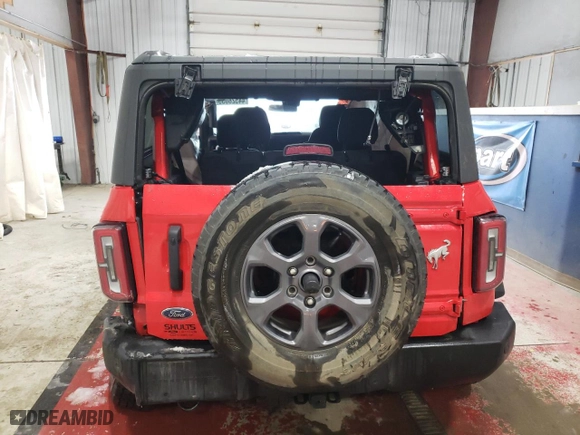 2022 Ford Bronco with VIN 1FMDE5AH6NLB67534, listed as a Copart auction lot 44528055 with 20,937 mi miles and Salvage Title. Bid and sale history available at carsss.com. Image 6.