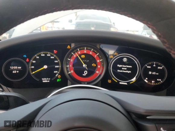 2023 Porsche 911 GT3 with VIN WP0AC2A91PS270549, listed as a Copart auction lot 78500294 with 1,636 mi miles and Salvage Title. Bid and sale history available at DreamBid. Image 9.