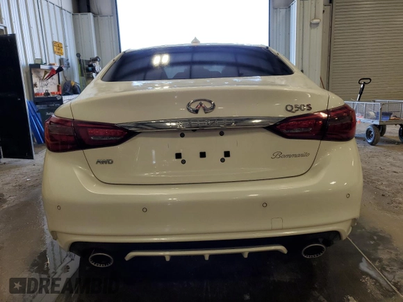 2020 Infiniti Q50 Red Sport 400 with VIN JN1FV7AR4LM660818, listed as a Copart auction lot 53463684 with 78,690 mi miles and Salvage Title. Bid and sale history available at carsss.com. Image 6.