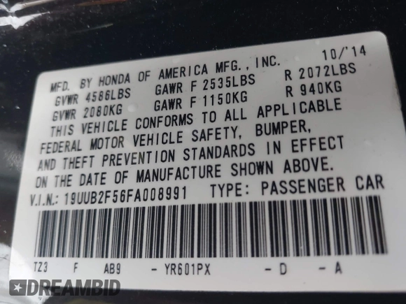 2015 Acura TLX Technology z VIN 19UUB2F56FA008991, wystawiony jako IAAI lot #41464023 z przebiegiem 119 818 mil mil oraz . Historia ofert i sprzedaży dostępna na DreamBid. Obrazek 9.