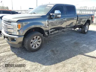 2017 Ford F-350 Platinum with VIN 1FT8W3BT2HEF16434, listed as a Copart auction lot 47240165 with 99,219 mi miles and Salvage Title. Bid and sale history available at DreamBid. Image 1.
