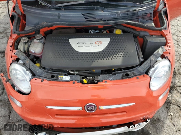 2015 FIAT 500e with VIN 3C3CFFGE1FT507277, listed as a Copart auction lot 51391845 with 88,760 mi miles and Salvage title. Bid and sale history available at DreamBid. Image 12.
