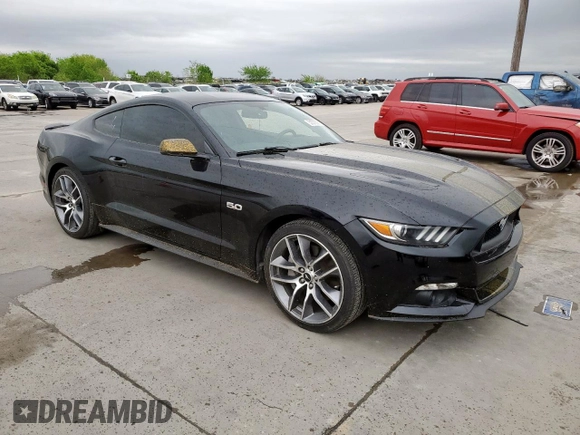 2016 Ford Mustang GT with VIN 1FA6P8CF0G5211268, listed as a Copart auction lot 51576595 with 34,118 mi miles and Salvage title. Bid and sale history available at DreamBid. Image 4.