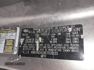 2014 Kia Soul with VIN KNDJN2A24E7026133, listed as a IAAI auction lot 42050362 with 134,454 mi miles. Bid and sale history available at carsss.com. Image 9.