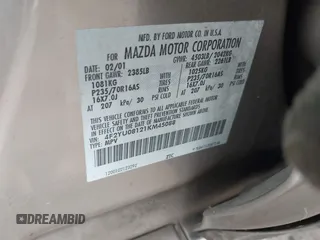 2001 Mazda Tribute LX with VIN 4F2YU08121KM45088, listed as a IAAI auction lot 41693962 with 136,121 mi miles and . Bid and sale history available at DreamBid. Image 9.
