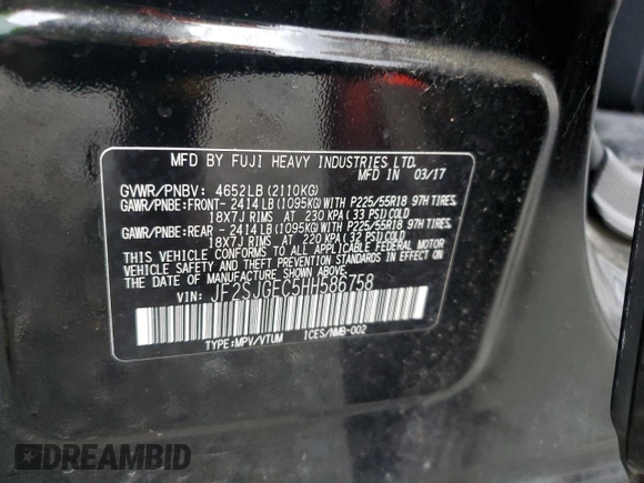 2017 Subaru Forester Premium with VIN JF2SJGEC5HH586758, listed as a Copart auction lot 46669915 with 75,987 mi miles and Salvage Title. Bid and sale history available at carsss.com. Image 12.