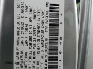 2010 Acura TSX z VIN JH4CU2F6XAC043770, wystawiony jako Copart lot #62398785 z przebiegiem 154 694 mil mil oraz Szkoda całkowita • Salvage title. Historia ofert i sprzedaży dostępna na DreamBid. Obrazek 12.