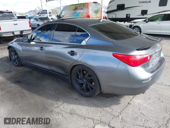 2015 Infiniti Q50 Premium with VIN JN1BV7AP1FM330183, listed as a IAAI auction lot 41788224 with 139,818 mi miles. Bid and sale history available at carsss.com. Image 3.