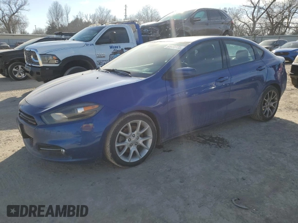 2013 Dodge Dart SXT with VIN 1C3CDFBA8DD336394, listed as a Copart auction lot 43835835 with 114,687 mi miles and Salvage Title. Bid and sale history available at carsss.com. Image 1.