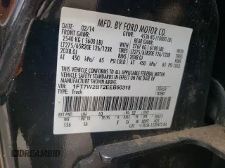 2014 Ford F-250 XL with VIN 1FT7W2BT2EEB50315, listed as a Copart auction lot 61084655 with 268,445 mi miles and Salvage title. Bid and sale history available at DreamBid. Image 13.