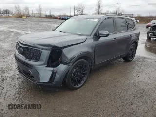 2021 Kia Telluride SX with VIN 5XYP5DHC8MG163081, listed as a Copart auction lot 80647584 with 79,904 mi miles and Salvage Title. Bid and sale history available at carsss.com. Image 1.