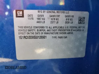 2016 Chevrolet Volt LT with VIN 1G1RC6S5XGU128901, listed as a Copart auction lot 70008612 with 62,358 mi miles. Bid and sale history available at carsss.com. Image 15.