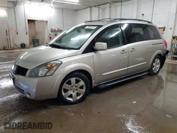 2005 Nissan Quest SL with VIN 5N1BV28UX5N104417, listed as a Copart auction lot 76886914 with 0 mi miles and Salvage Title. Bid and sale history available at carsss.com. Image 1.