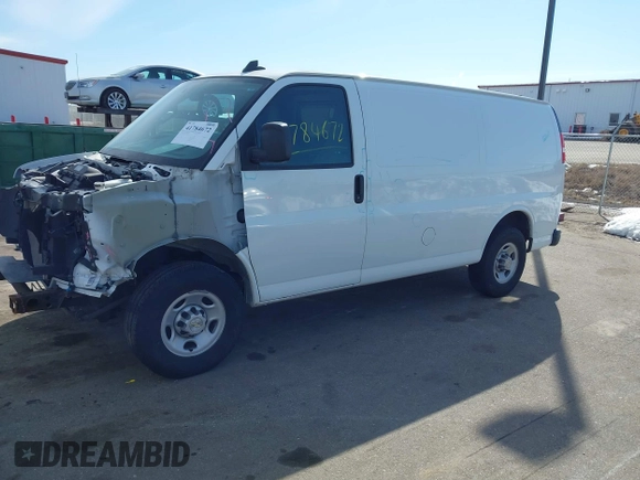2020 Chevrolet Express Cargo Van with VIN 1GCWGAFP2L1274251, listed as a IAAI auction lot 41784672 with 77,356 mi miles. Bid and sale history available at carsss.com. Image 18.