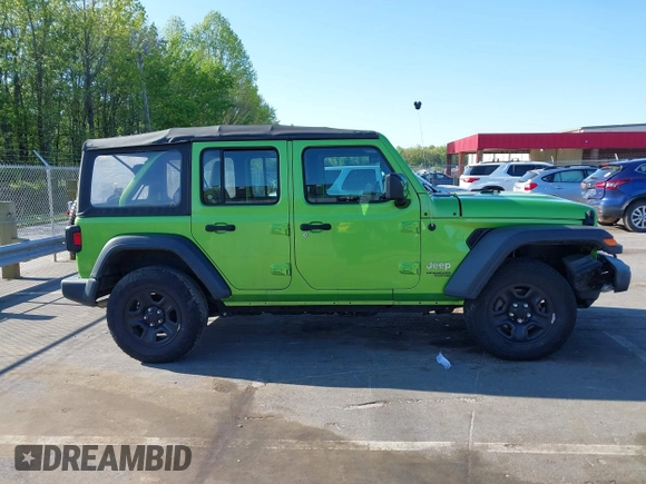 2018 Jeep Wrangler Unlimited Sport S z VIN 1C4HJXDG8JW287876, wystawiony jako IAAI lot #41990385 z przebiegiem 43 420 mil mil oraz . Historia ofert i sprzedaży dostępna na DreamBid. Obrazek 13.