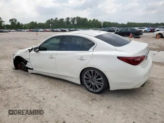 2018 Infiniti Q50 Red Sport 400 with VIN JN1FV7AP4JM460467, listed as a Copart auction lot 57075525 with 182,405 mi miles and Salvage title. Bid and sale history available at DreamBid. Image 2.