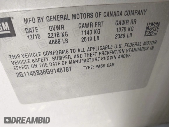 2016 Chevrolet Impala LTZ z VIN 2G1145S36G9148787, wystawiony jako IAAI lot #42119590 z przebiegiem 235 000 mil mil oraz . Historia ofert i sprzedaży dostępna na DreamBid. Obrazek 9.