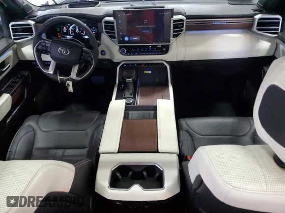 2023 Toyota Tundra Capstone Hybrid with VIN 5TFVC5DB9PX030251, listed as a Copart auction lot 55017275 with 24,192 mi miles and Salvage title. Bid and sale history available at DreamBid. Image 8.