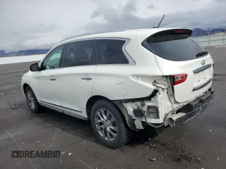 2013 Infiniti JX35 with VIN 5N1AL0MM9DC302590, listed as a Copart auction lot 75949544 with 163,544 mi miles and Salvage Title. Bid and sale history available at carsss.com. Image 2.