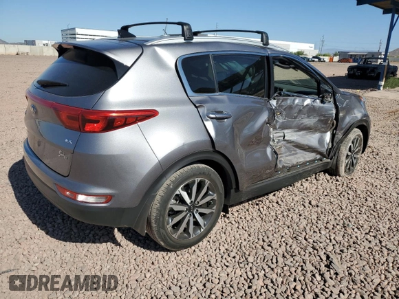 2017 Kia Sportage EX with VIN KNDPN3AC1H7225234, listed as a Copart auction lot 57290225 with 23,813 mi miles and Salvage title. Bid and sale history available at DreamBid. Image 3.