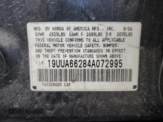 2004 Acura TL with VIN 19UUA66284A072995, listed as a Copart auction lot 50259975 with 229,155 mi miles and Salvage Title. Bid and sale history available at carsss.com. Image 14.