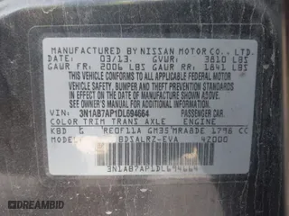 2013 Nissan Sentra SV with VIN 3N1AB7AP1DL694664, listed as a IAAI auction lot 41545916 with 75,277 mi miles. Bid and sale history available at carsss.com. Image 9.