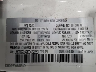 2014 Mazda CX-9 Touring with VIN JM3TB2CA9E0432253, listed as a Copart auction lot 52918325 with 177,097 mi miles and Clean Title. Bid and sale history available at carsss.com. Image 13.