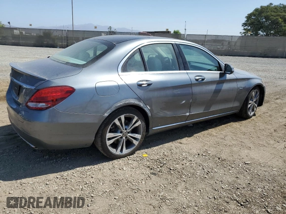 2017 Mercedes-Benz C 350e with VIN 55SWF4HB9HU233747, listed as a Copart auction lot 71305354 with 82,978 mi miles and Salvage Title. Bid and sale history available at DreamBid. Image 3.