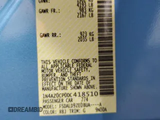 2013 Nissan LEAF SV with VIN 1N4AZ0CP0DC418510, listed as a Copart auction lot 56605165 with 101,509 mi miles and Salvage title. Bid and sale history available at DreamBid. Image 12.