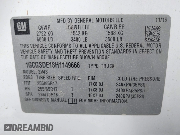 2017 Chevrolet Colorado 2WD Z71 z VIN 1GCGSDE18H1149666, wystawiony jako IAAI lot #40526720 z przebiegiem 142 451 mil mil oraz . Historia ofert i sprzedaży dostępna na DreamBid. Obrazek 9.