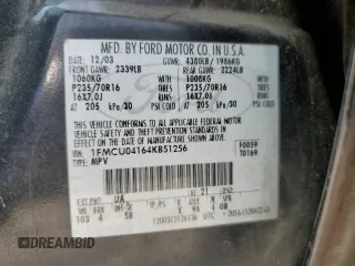 2004 Ford Escape Limited with VIN 1FMCU04164KB51256, listed as a Copart auction lot 58969565 with 137,360 mi miles and Salvage title. Bid and sale history available at DreamBid. Image 13.