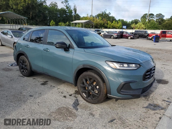 2023 Honda HR-V Sport with VIN 3CZRZ1H55PM702027, listed as a Copart auction lot 59563395 with 71,311 mi miles and Salvage title. Bid and sale history available at DreamBid. Image 4.