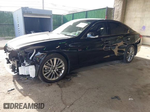 2023 Infiniti Q50 Luxe with VIN JN1EV7BR0PM542376, listed as a IAAI auction lot 41215300 with 25,792 mi miles and . Bid and sale history available at DreamBid. Image 18.