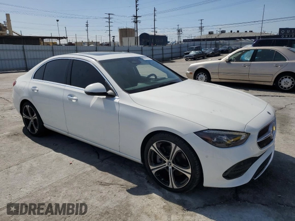 2024 Mercedes-Benz C 300 with VIN W1KAF4GB1RR185210, listed as a Copart auction lot 46951815 with 7,052 mi miles and Salvage title. Bid and sale history available at DreamBid. Image 4.
