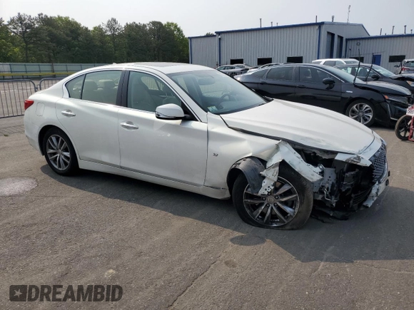 2015 Infiniti Q50 Premium with VIN JN1BV7AR3FM400123, listed as a Copart auction lot 58778025 with 59,606 mi miles and Salvage title. Bid and sale history available at DreamBid. Image 4.