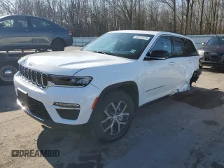 2024 Jeep Grand Cherokee Limited z VIN 1C4RJHBG0R8608936, wystawiony jako Copart lot #43777475 z przebiegiem Nie podano mil oraz Szkoda całkowita • Salvage title. Historia ofert i sprzedaży dostępna na DreamBid. Obrazek 1.