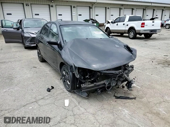 2007 Kia Spectra EX with VIN KNAFE121875480760, listed as a Copart auction lot 57408814 with 0 mi miles and Salvage Title. Bid and sale history available at carsss.com. Image 10.