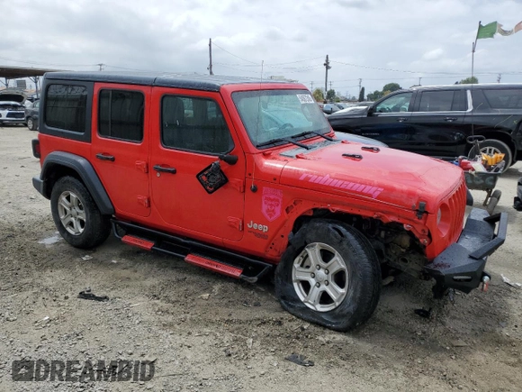 2019 Jeep Wrangler Unlimited Sport S with VIN 1C4HJXDN5KW653583, listed as a Copart auction lot 54567245 with 70,873 mi miles and Salvage title. Bid and sale history available at DreamBid. Image 4.