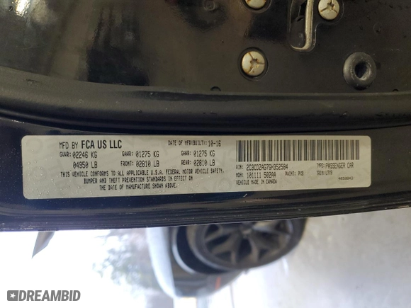 2016 Dodge Challenger SXT with VIN 2C3CDZAG7GH352584, listed as a Copart auction lot 44693995 with 118,375 mi miles and Salvage Title. Bid and sale history available at carsss.com. Image 15.