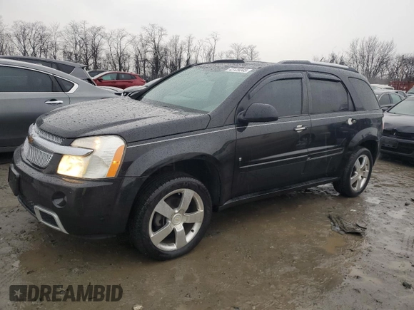 2008 Chevrolet Equinox Sport with VIN 2CNDL737486015125, listed as a Copart auction lot 43129345 with 160,077 mi miles and Salvage Title. Bid and sale history available at carsss.com. Image 1.
