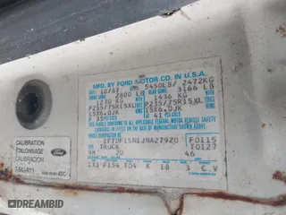 1988 Ford 1/2 Ton Trucks with VIN 1FTDF15N1JNA27920, listed as a IAAI auction lot 41915422 with 22,805 mi miles. Bid and sale history available at carsss.com. Image 9.
