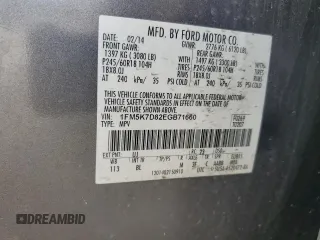 2014 Ford Explorer XLT with VIN 1FM5K7D82EGB71660, listed as a Copart auction lot 51976285 with 225,592 mi miles and Salvage Title. Bid and sale history available at carsss.com. Image 15.