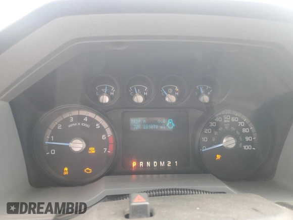 2013 Ford F-350 with VIN 1FD8X3F60DEB00261, listed as a Copart auction lot 57975365 with 221,878 mi miles and Salvage title. Bid and sale history available at DreamBid. Image 9.